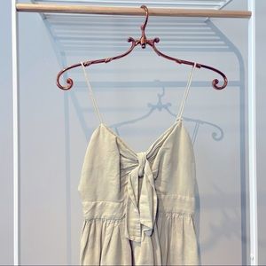 ZARA | Women's Cut-out Linen Sage Green Midi Dress, Size XS